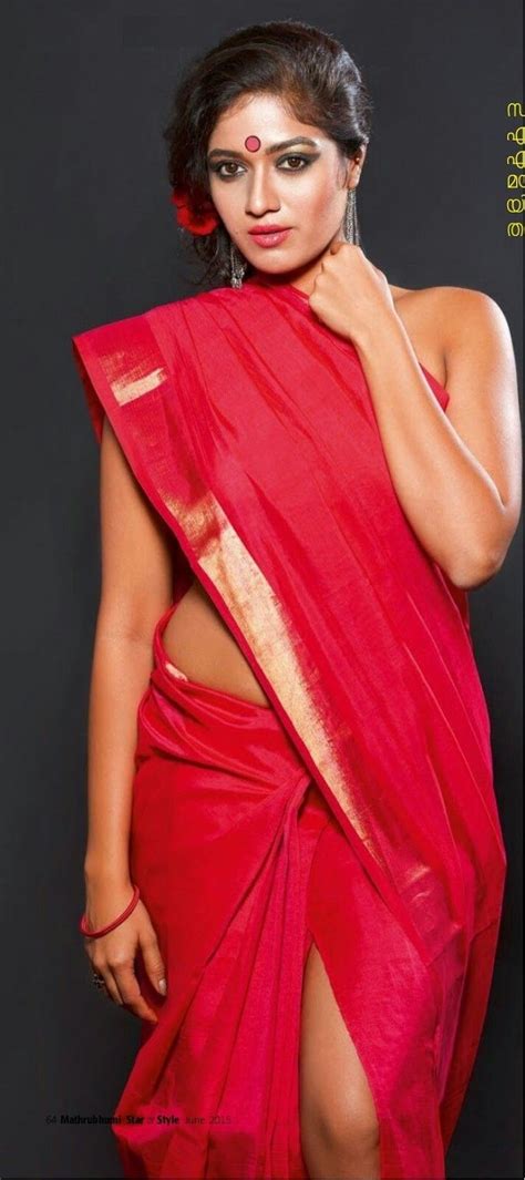 Maghana Hot Red Most Beautiful Indian Actress Beautiful Saree