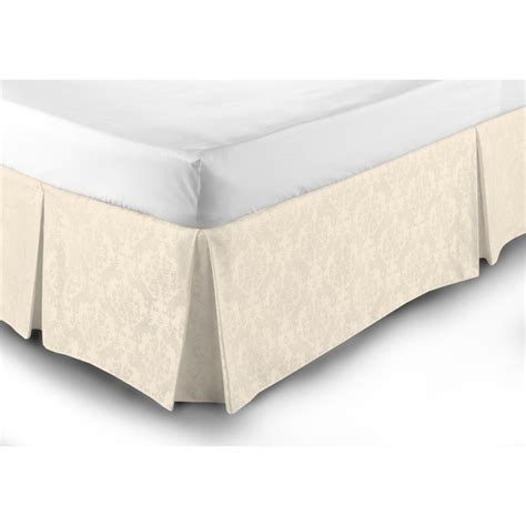 Belledorm 150tc Easycare Fitted Damask Valance Sheet In Cream Single