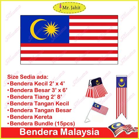 Ready Stock Malaysia Flag Bendera Malaysia Bendera Tangan Bendera Tiang