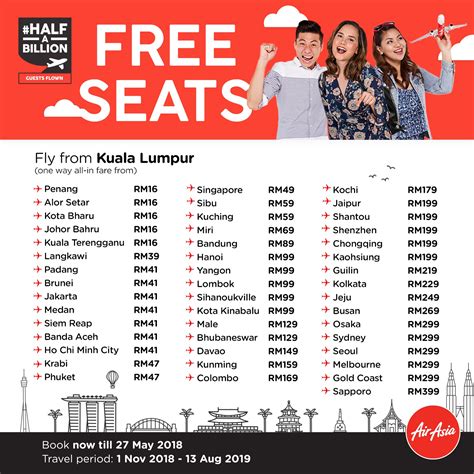 It is time for iprice malaysia to take you on your visit the official website or download the app from the google play store or apple app store for the best air asia flight ticket promotion and deals. AIRASIA FREE SEATS MAY 2018 | AirAsia SALE Promotion 2020