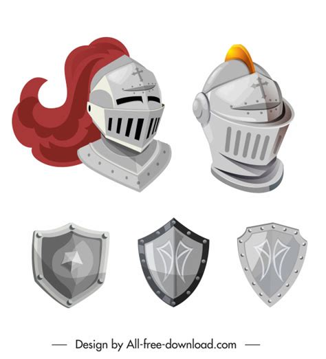 Medieval Armor Icon Shield Helmet Sketch Vector Icon Free Vector Free