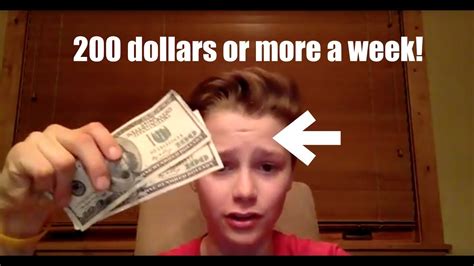 How To Make 200 Dollars A Week As A Kid Youtube