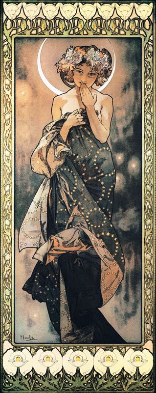 The Moon And The Stars The Moon Alphonse Mucha As Art Print Or Hand