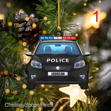 Personalized Police Car Christmas Ornament Police Car Flat Etsy
