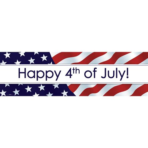 Th Of July Clipart Banner Happy Independence Day Blue Banner PNG Clip Art Image Here
