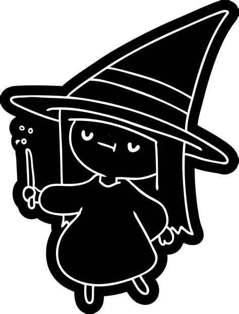 Cartoon Icon Of A Cute Kawaii Witch Girl 10238185 Vector Art At Vecteezy