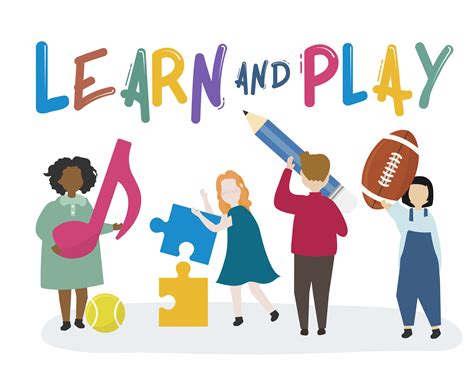 Kids learning and playing illustration - Download Free Vectors, Clipart ...