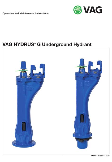 Vag Hydrus G Operation And Maintenance Instruction Pdf Download