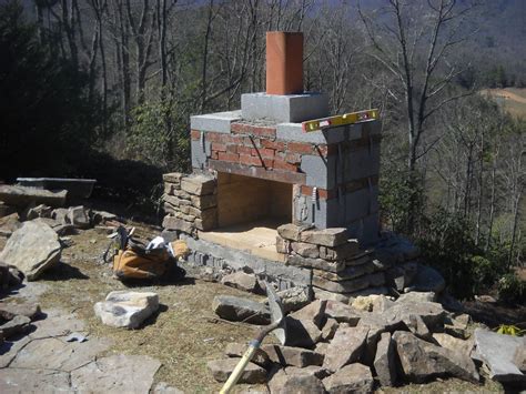 Picture Diy Outdoor Fireplace Outdoor Stone Fireplaces Build