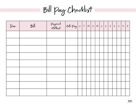 Monthly Bill Organizers 18 Free Printables Printabulls Bill