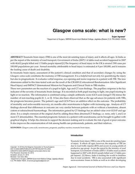 (PDF) Glasgow coma scale: what is new?