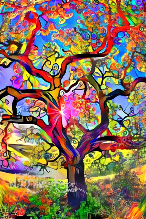 Amazing Colorful Tree 3 Paintings For Sale Tree Of Life Painting