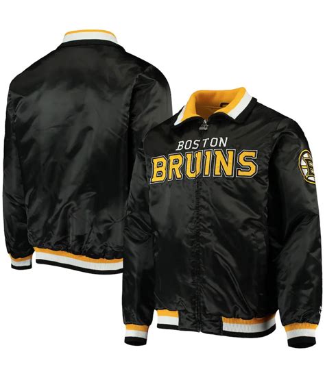 Satin Bomber Boston Bruins Black Jacket Jackets Masters