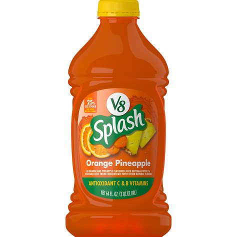 V8 Splash Orange Pineapple Juice Beverage 64 Fl Oz Bottle