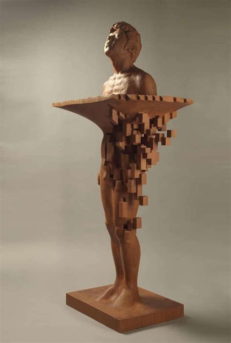 Wood Sculptures By Hsu Tung Han Seem Like Pixelations