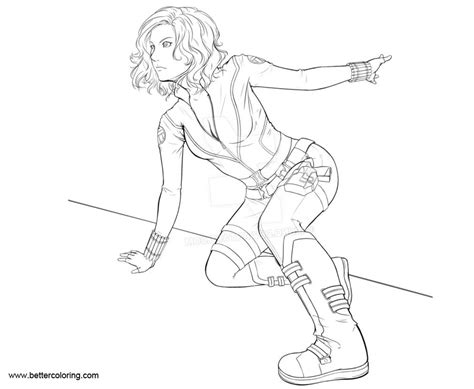 Black Widow From Avengers Coloring Page Printable Images And Photos