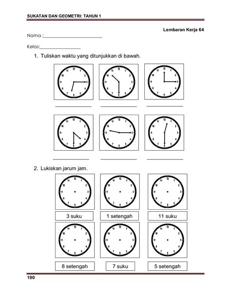 Menggunakan abakus untuk membuat wujudkan soalan untuk pengiraan: Lembaran Kerja Masa Dan Waktu Prasekolah