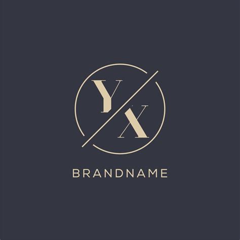 initial letter yx logo with simple circle line elegant look monogram logo style 15476546 vector