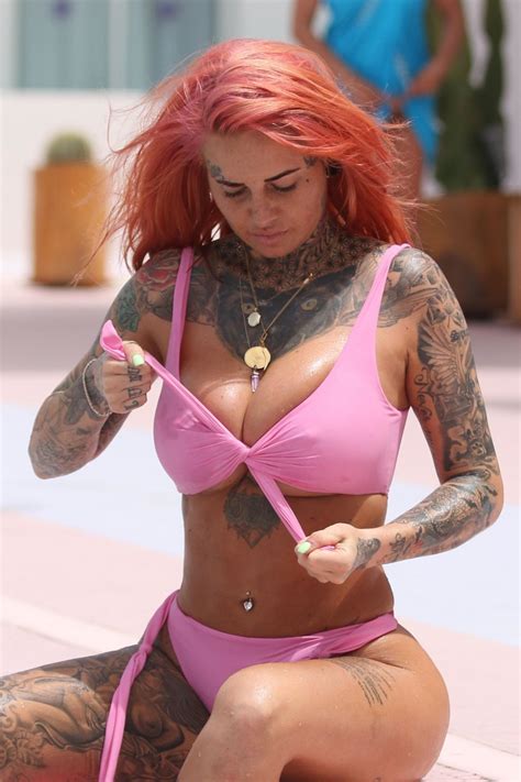 Jemma Lucy In Pink Bikini At A Pool In Ibiza Hawtcelebs