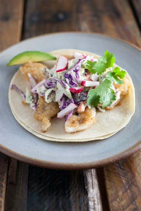 Fish Tacos With Cilantro Lime Slaw The Rustic Foodie Recipe
