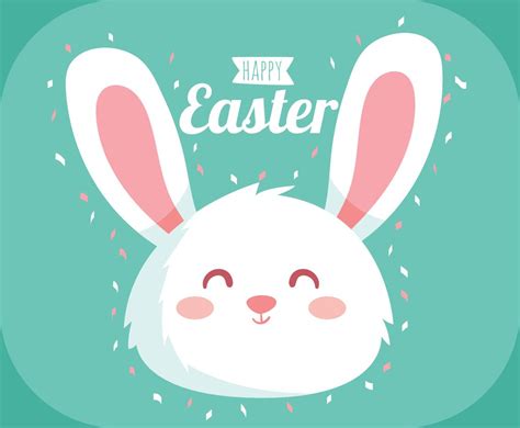 Happy Easter Day Background With Cute Bunny Free Vector