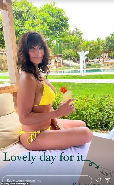 Jenny Powell Looks Fabulous In A Skimpy Yellow Bikini In Ibiza