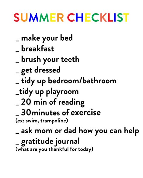 The Ultimate Summer Chores Checklist To Help Your Chi
