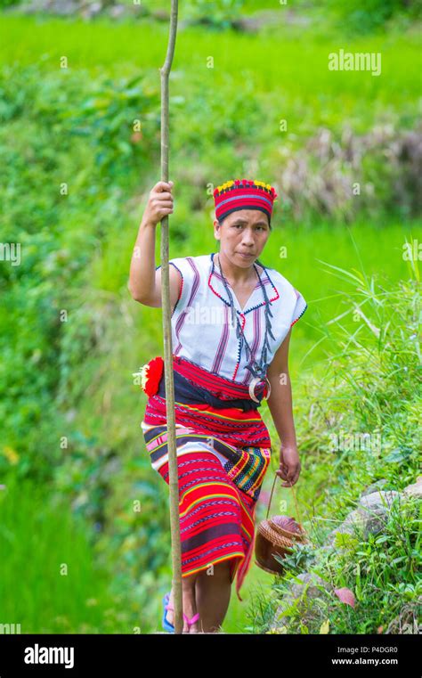 Woman From Ifugao Minority Near A Rice Terraces In Banaue The