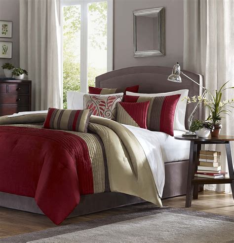 Madison park essentials plaid comforter set bedding sets modern all season bedding set with matching sham, full/queen, red/black. Red Comforter Sets for Warm and Cozy Bedroom Decor - Susan ...