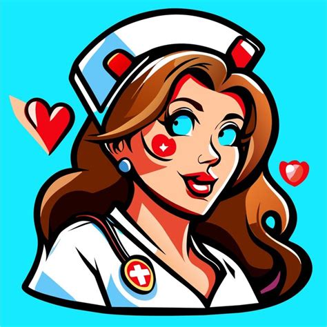 premium vector beautiful hot nurse hand drawn flat stylish cartoon sticker icon concept