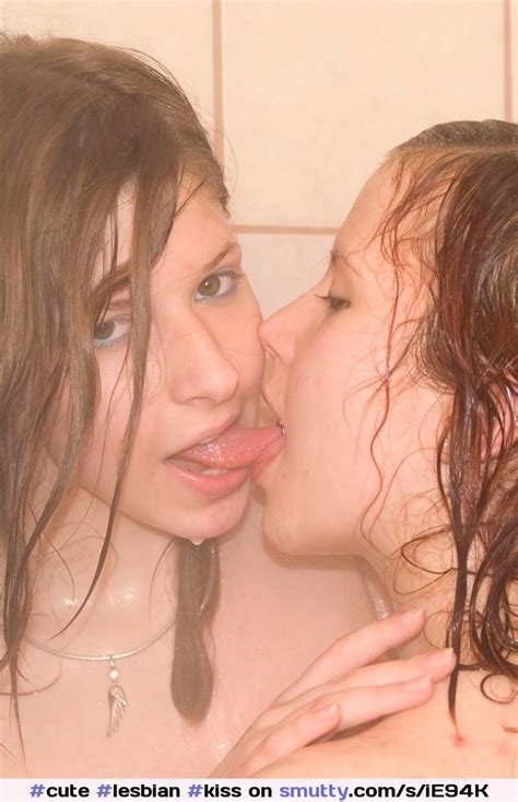 Cute Lesbian Kiss Shower
