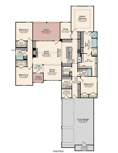 Southern Style House Plan 4 Beds 3 Baths 2365 Sqft Plan 1081 28