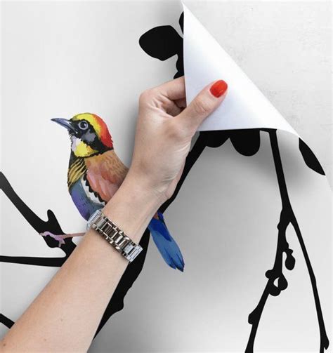 Bird Wall Mural Removable Wallpaper Peel And Stick Bird Etsy In 2020