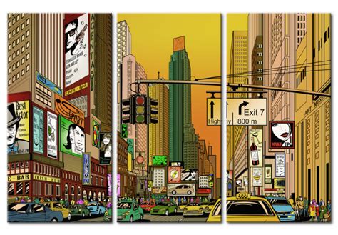 Bilder Auf Leinwand Nyc Im Comic New York Städte Wandbilder