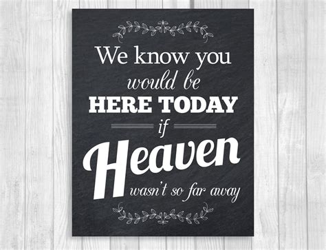 We Know You'd Be Here Today If Heaven Printable Free
