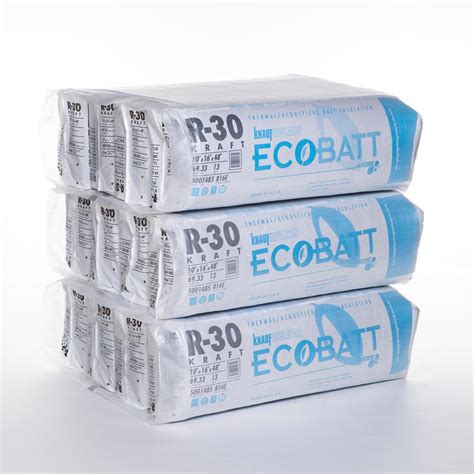 Knauf Insulation R 30 Ecobatt Kraft Faced Fiberglass Insulation Batt 16