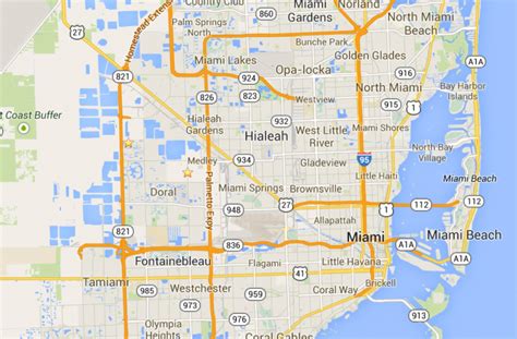 Mapa De Miami Turismoeeuu Plano Condados Calles Sitios Turísticos