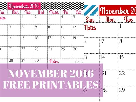 November 2016 Free Printables The Pretty City Girl
