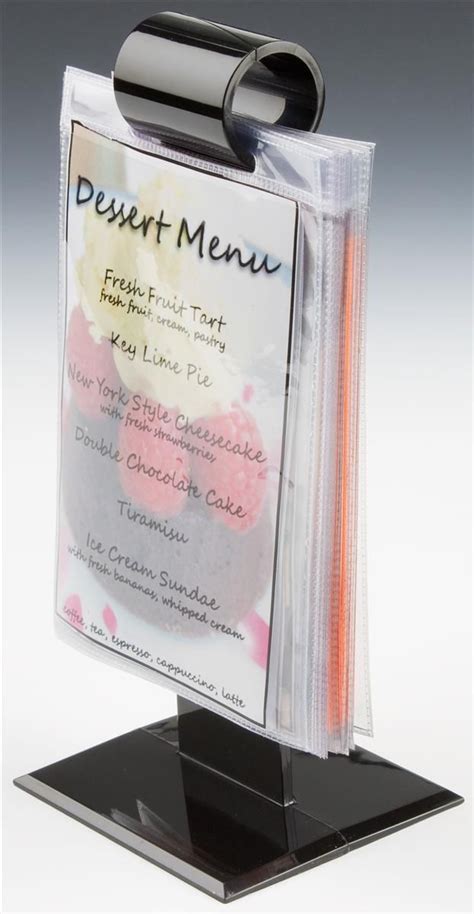 9 25 menu holder flip chart for tabletop use 10 vinyl sign sleeves black restaurant menu