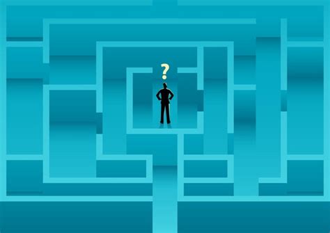 Premium Vector Businessman Standing In The Middle Of The Maze