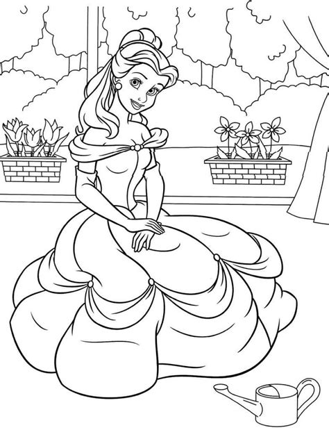 Pretty kawaii princess coloring page. Free Printable Belle Coloring Pages For Kids | Disney ...