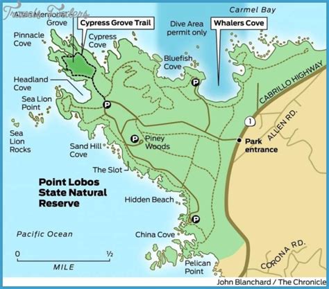 Point Lobos Hiking Trails Map Travelsfinderscom