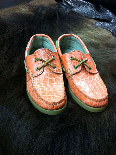 Very Unique Salmon Loafers Made Of Alligator Skin Get Them Only From
