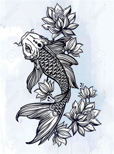 Tatuajes japoneses del pez koi espectaculares from tatuajesparahombres.co we did not find results for: 46673712-Hand-drawn-romantic-beautiful-fish-Koi-carp-with ...