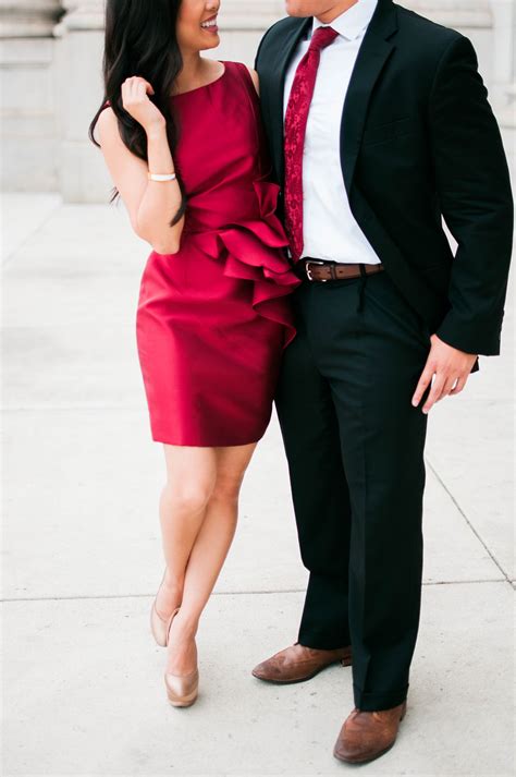 Passionate Red Ruffle Dress Matching Your Date Color And Chic
