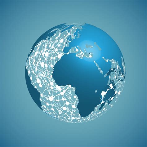 World Globe On A Blue Background Vector Illustration 312427 Vector Art