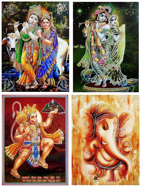 Hindu Deities Set Of 4 Posters