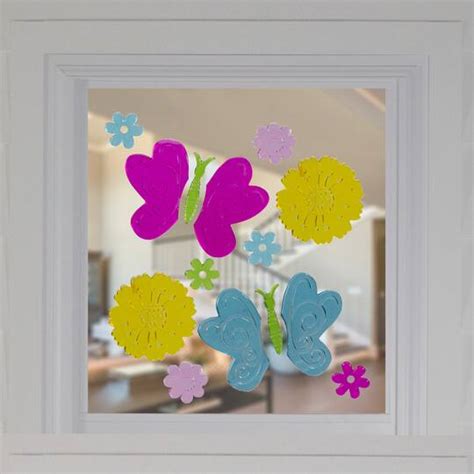 Butterflies And Flowers Spring Gel Window Clings Michaels