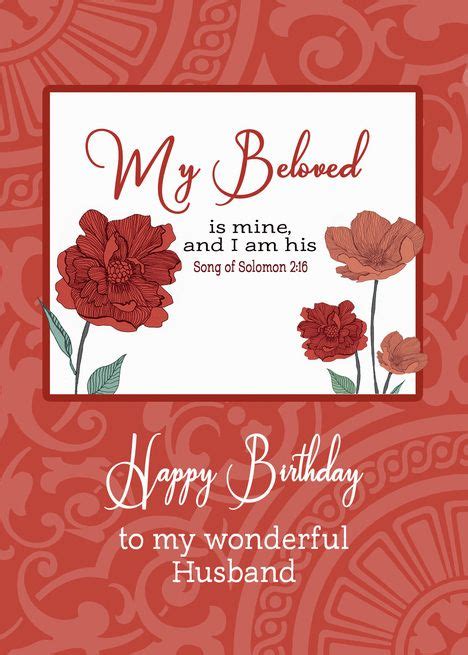 Happy Birthday To My Husband Christian Scripture Flowers Card Ad