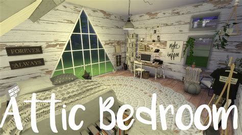 The Sims 4 Speed Build Attic Bedroom With Cc Links Youtube